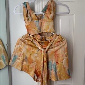 12th Tribe Multicolor Tie-Front Skirt